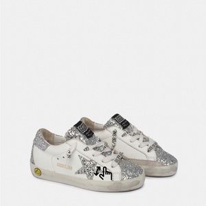 Golden Goose Deluxe Brand Super-Star sneakers with silver glitter star